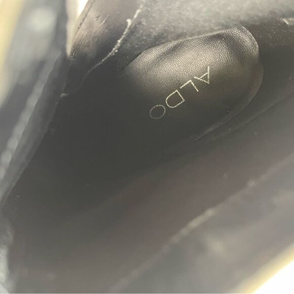 Aldo synthetic leather khaki rhinestones embellished ankle boots heels SZ6.6 - Picture 6 of 9